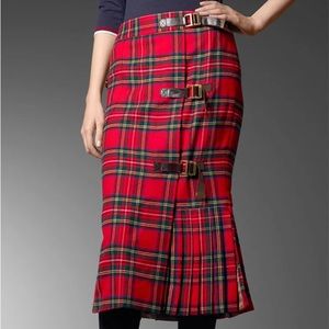 Red plaid skirt